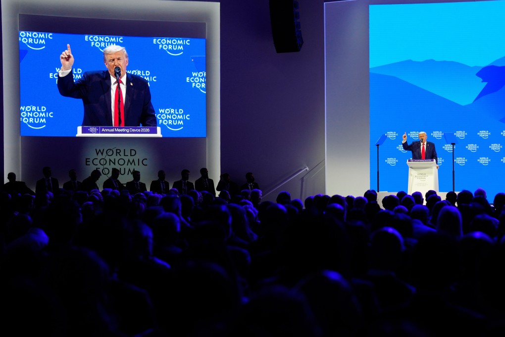 US President Donald Trump speaks during the annual meeting of the World Economic Forum in Davos, Switzerland, on Wednesday. Photo: AP