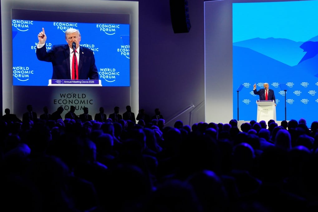 US President Donald Trump speaks during the annual meeting of the World Economic Forum in Davos, Switzerland, on Wednesday. Photo: AP