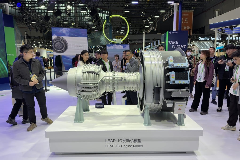 A model of the C919’s LEAP-1C engine on display at the China International Import Expo in Shanghai in November. Photo: Frank Chen