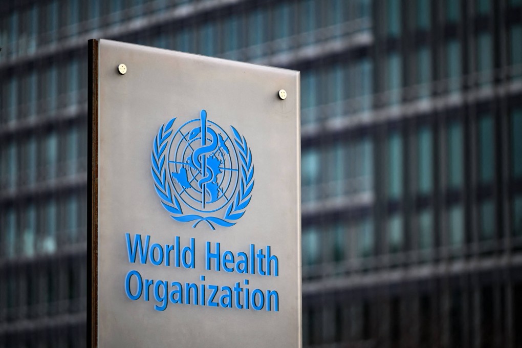 The World Health Organization logo is seen outside the agency’s headquarters in Geneva in December 2021. Photo: AFP