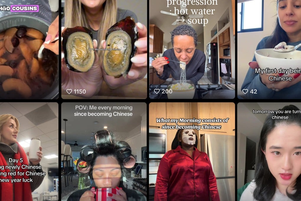 There is an emerging trend where foreigners are embracing various aspects of Chinese culture by adopting habits such as drinking warm water, herbal teas and wearing slippers indoors. Photo: SCMP composite/TikTok