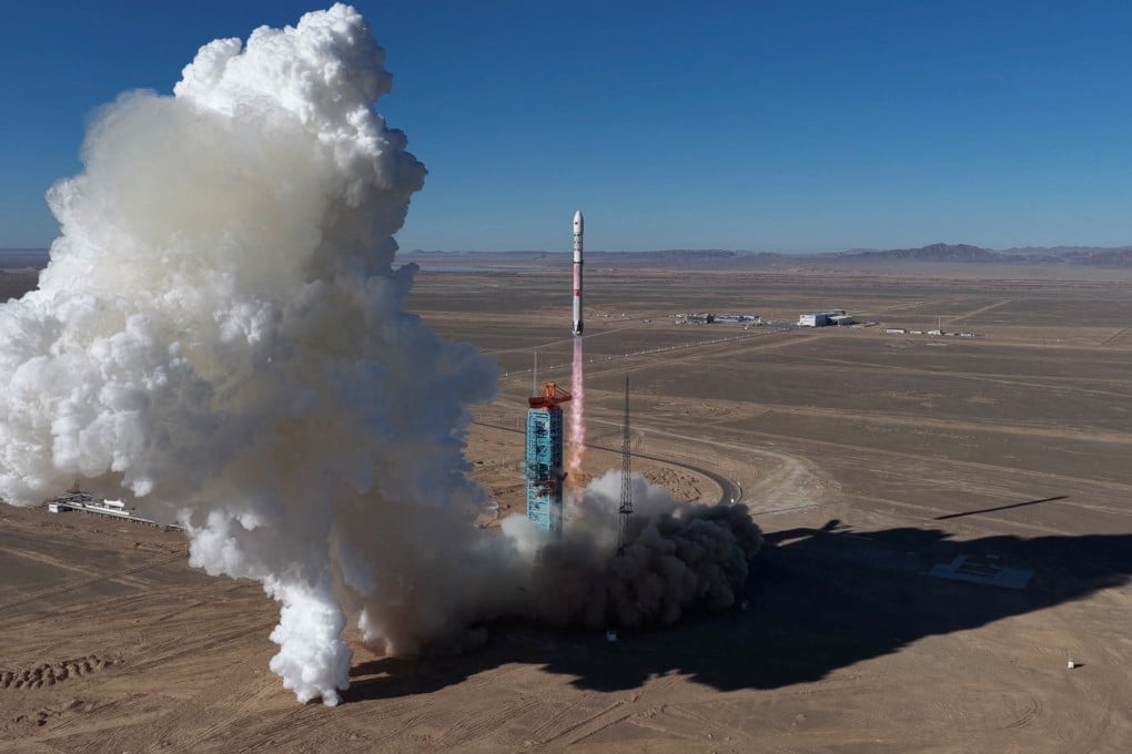 A Zhuque-3 rocket by China’s private rocket firm LandSpace takes off from the Jiuquan Satellite Launch Centre. Photo: Handout