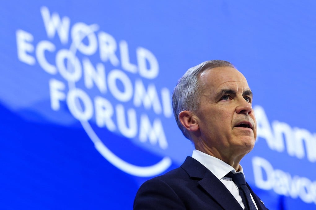 Canadian Prime Minister Mark Carney speaks during the 56th annual World Economic Forum meeting in Davos, Switzerland, on Tuesday. Photo: Reuters