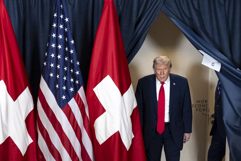 US President Donald Trump arrives for a bilateral meeting on Wednesday with Switzerland’s President on the sidelines of the World Economic Forum’s annual meeting in Davos. Photo: via TNS