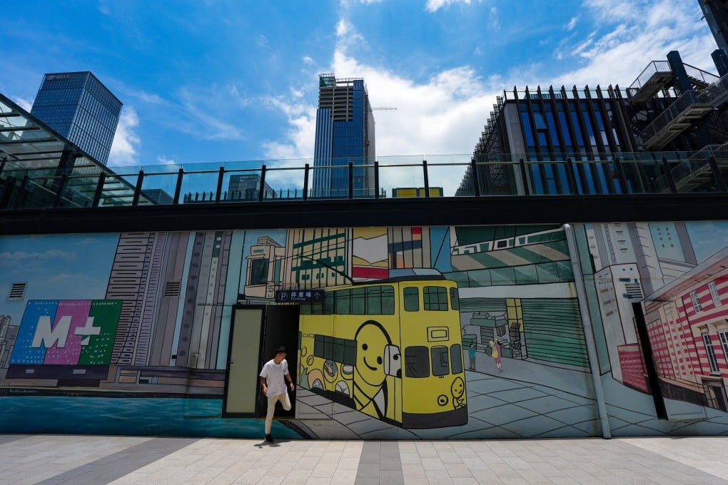 A mural depicting Hong Kong cityscapes is seen at the Qianhai Shenzhen-Hong Kong Youth Innovation and Entrepreneur Hub. Photo: Eugene Lee