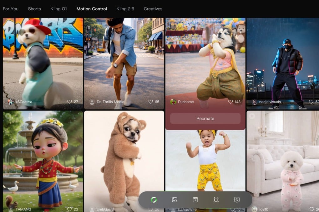 Kling’s motion control feature, which easily lets puppies or any characters dance, fuelled viral trends. Photo: Handout