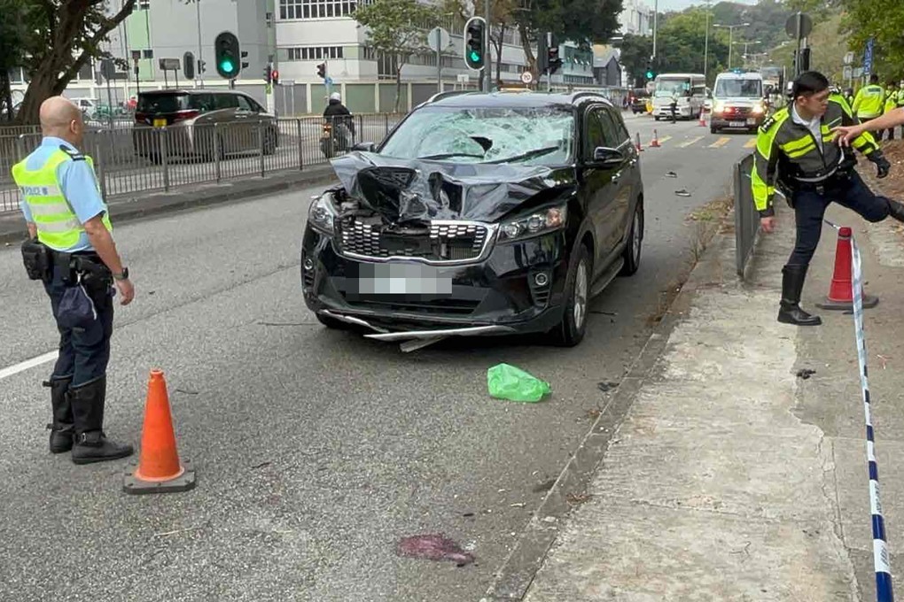 A cyclist in his sixties has died in Hong Kong after being hit by a car on Ting Kok Road, near Tai Po Industrial Estate. Photo: Handout