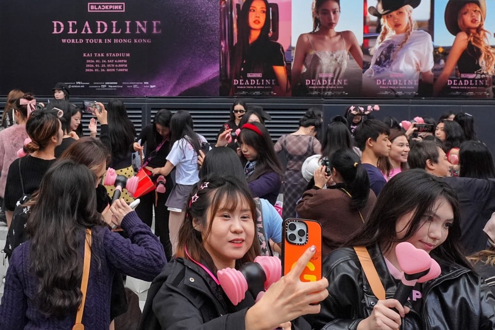 Blackpink fans gather at Kai Tak Stadium on Saturday. Photo: Elson Li