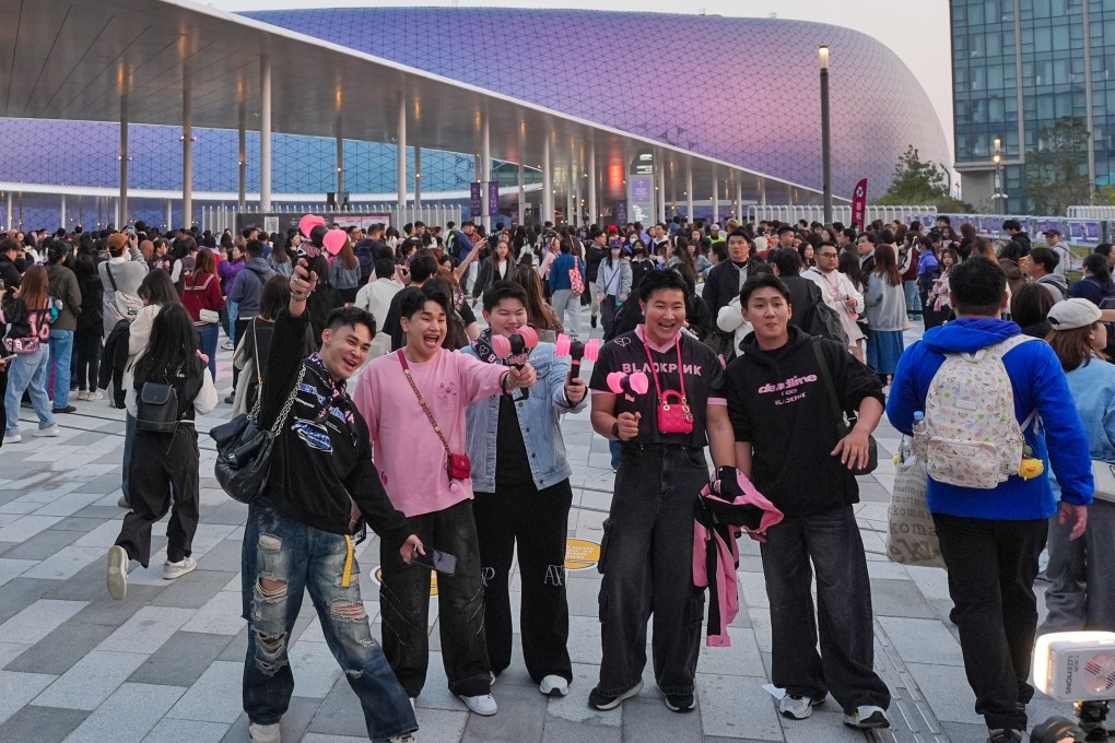 Blackpink fans outside Kai Tak Stadium before the show. Photo: Elson Li