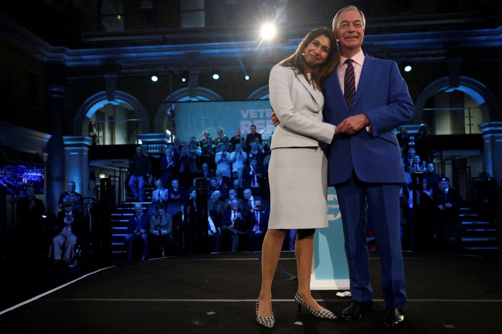 Former home secretary Suella Braverman and Reform UK leader Nigel Farage. Photo: Reuters
