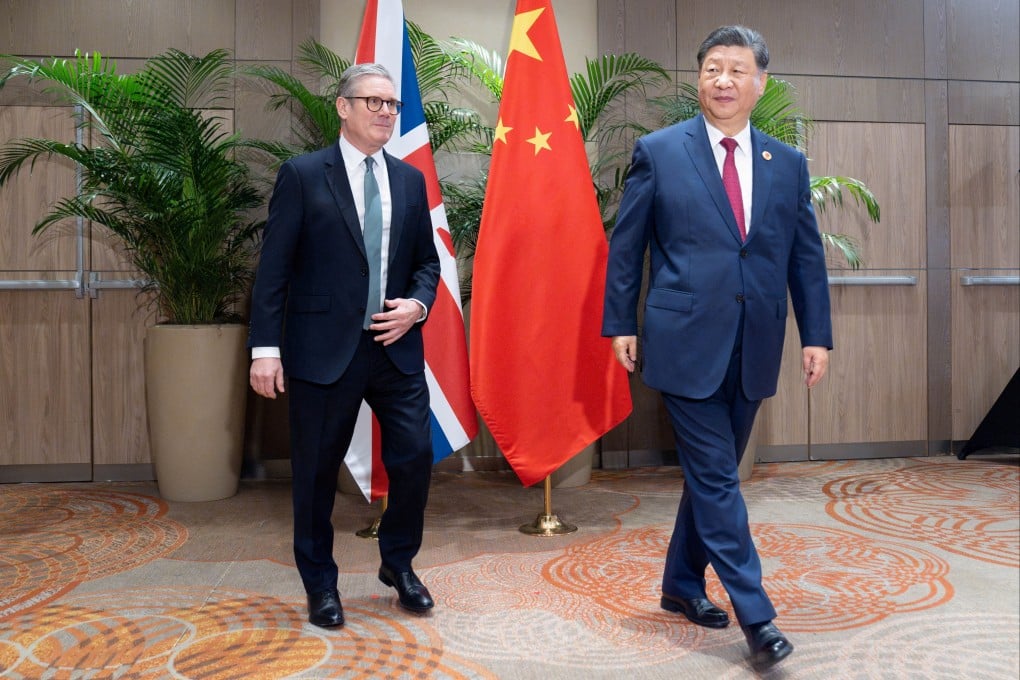 British Prime Minister Keir Starmer (left) meets Chinese President Xi Jinping during the G20 summit in Rio de Janeiro, Brazil, in November 2024. Photo: Reuters
