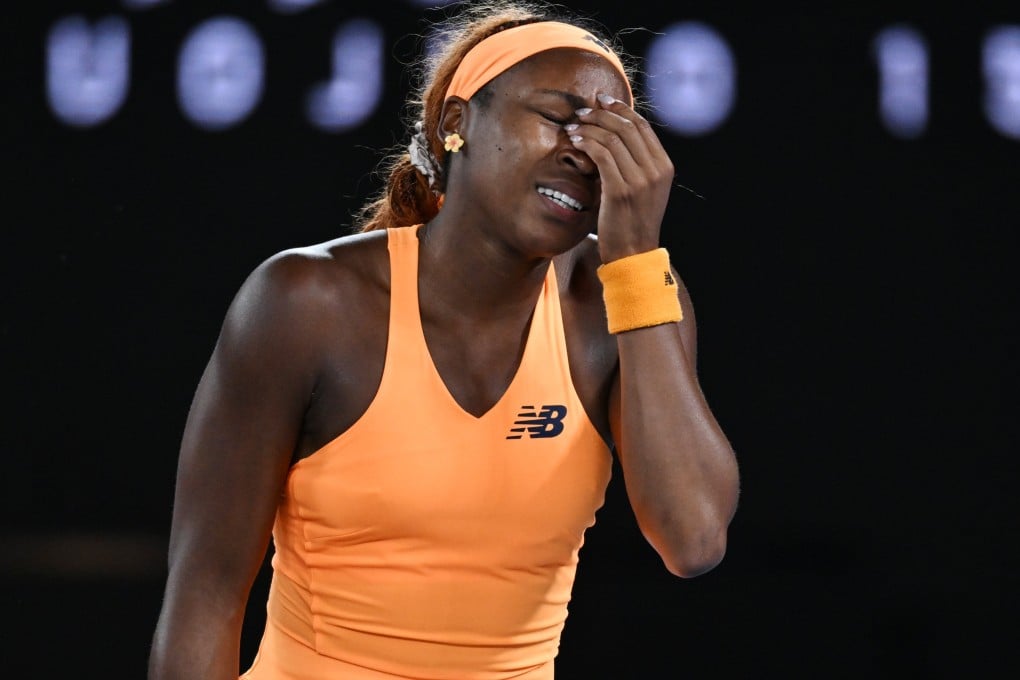 Coco Gauff was upset after being filmed without her knowledge smashing her racquet after she lost on Tuesday to Elina Svitolina. Photo: Xinhua
