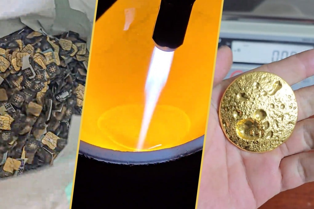 A viral video of a man extracting gold from SIM cards led to a sales boom, but experts warn the method is dangerous and illegal. Photo: SCMP composite/Douyin