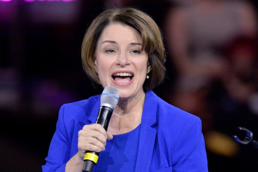 Amy Klobuchar speaks at the Democratic Party’s 61st McIntyre-Shaheen 100 Club dinner in Manchester, New Hampshire in August 2020. Photo: AFP