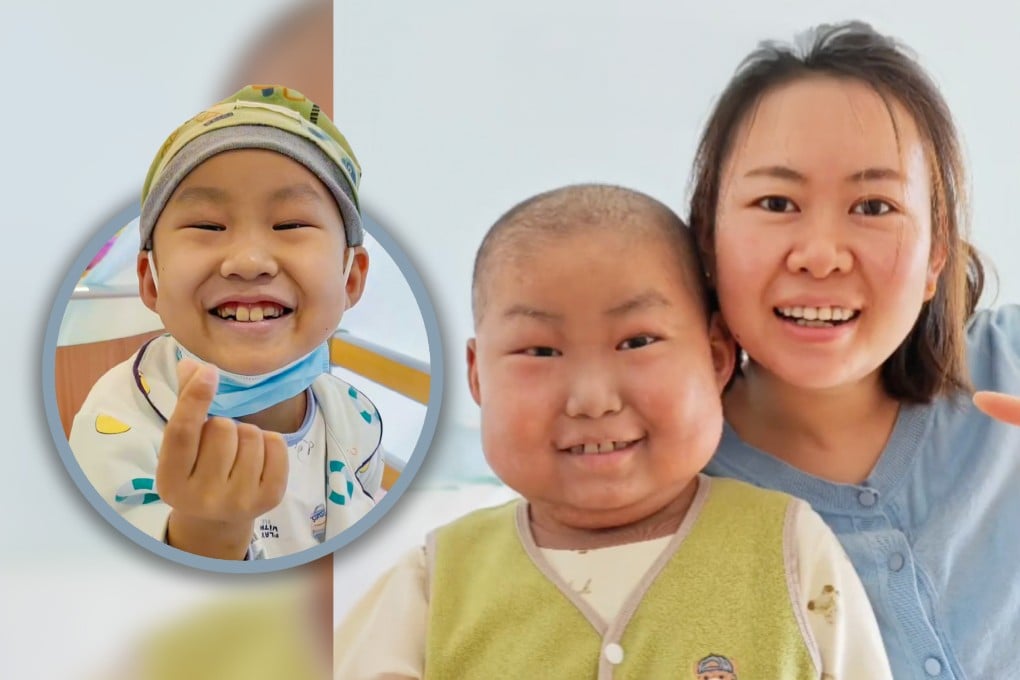 A 10-year-old boy in China who fought a brave fight against leukaemia died this month. He arranged for his burial on a mountain to watch over his family. Photo: SCMP composite/Douyin