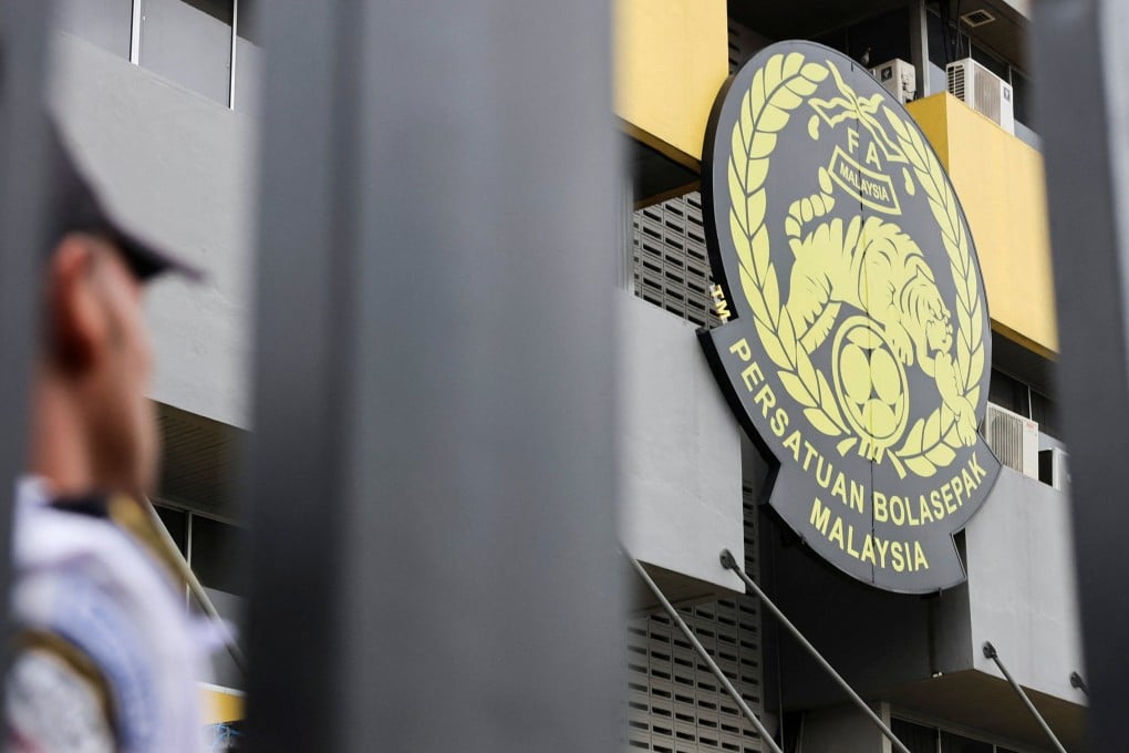The Football Association of Malaysia’s logo is displayed at its headquarters in Petaling Jaya on Wednesday. Photo: Reuters