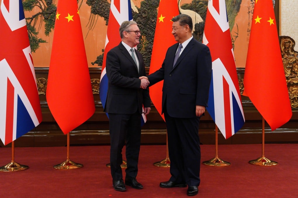 British Prime Minister Keir Starmer with Chinese President Xi Jinping in Beijing on January 29. Photo: AP