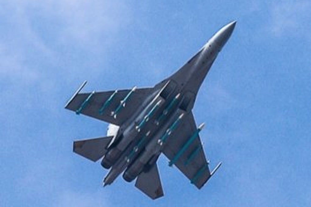 A PLA J-16 fighter jet is seen loaded with missiles including the PL-10, PL-12, PL-15 and the bigger PL-17, which observers say is the world’s longest-range air-to-air missile. Photo: Handout