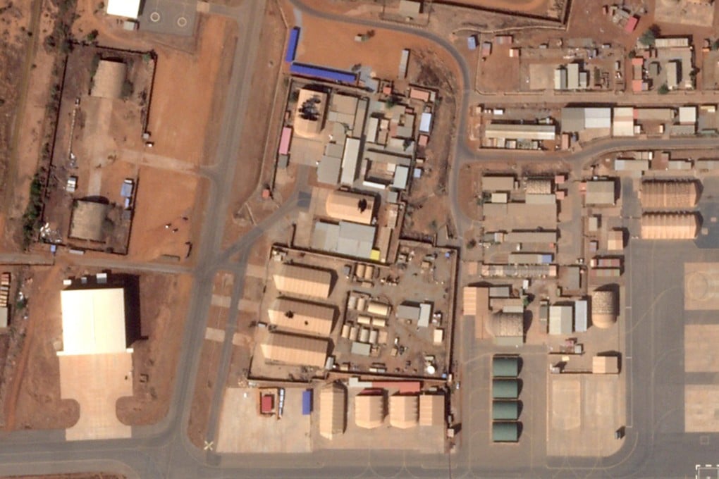 The Niamey airport in Niger, where damage is visible on the roofs of hangars on Thursday. Photo: 2026 Planet Labs PBC/AFP