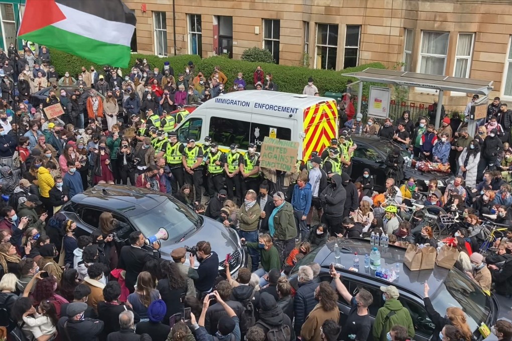 An image from ‘Everybody to Kenmure Street’, a documentary about a community in Scotland resisting an immigration raid. Photo: via PA Media/dpa