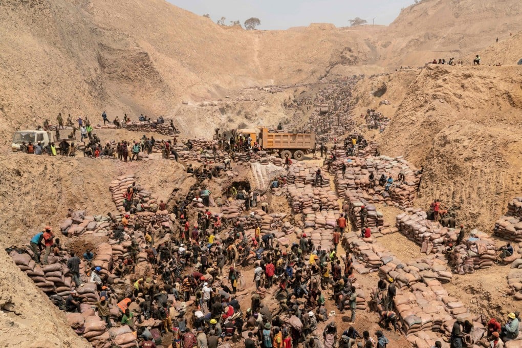 An aerial view of miners in the Democratic Republic of Congo, where more than 200 people are feared dead after a landslide. File photo: AFP