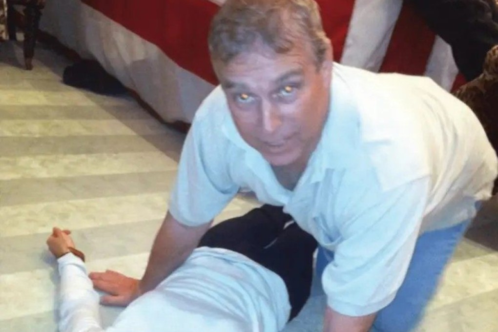 Britain’s former prince Andrew is seen with an unidentified woman in a photo released on Friday. Photo: US Justice Department