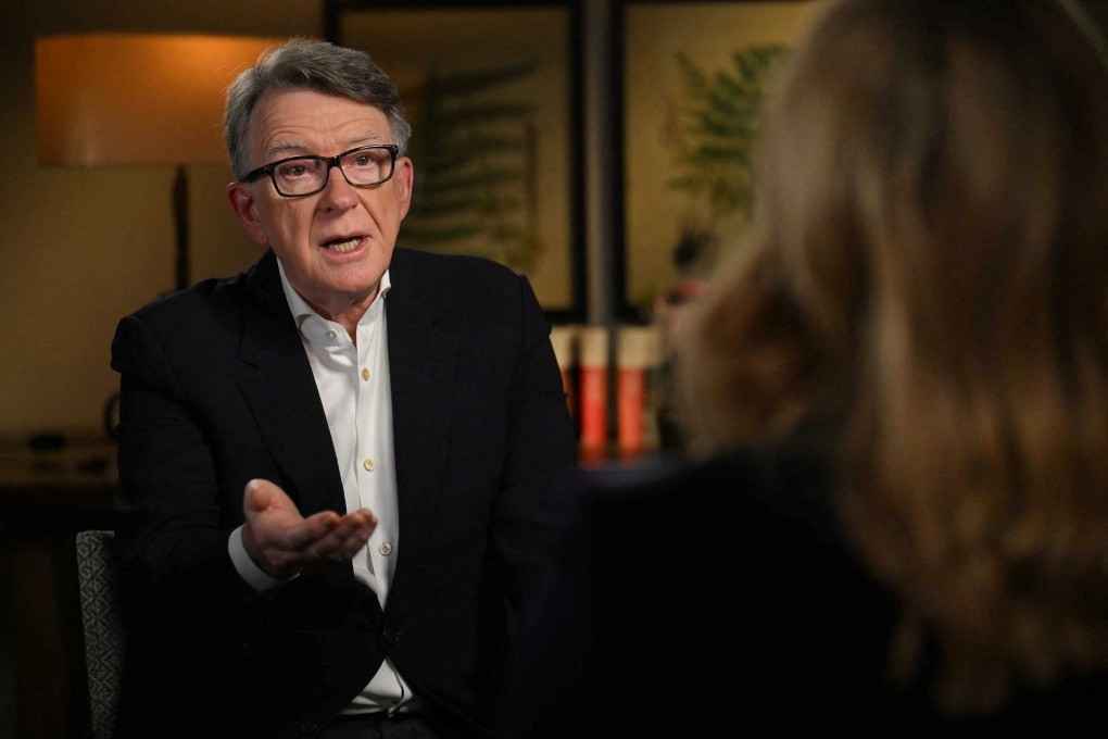 Peter Mandelson, former British ambassador to the US. Photo: Jeff Overs / BBC / Handout via Reuters