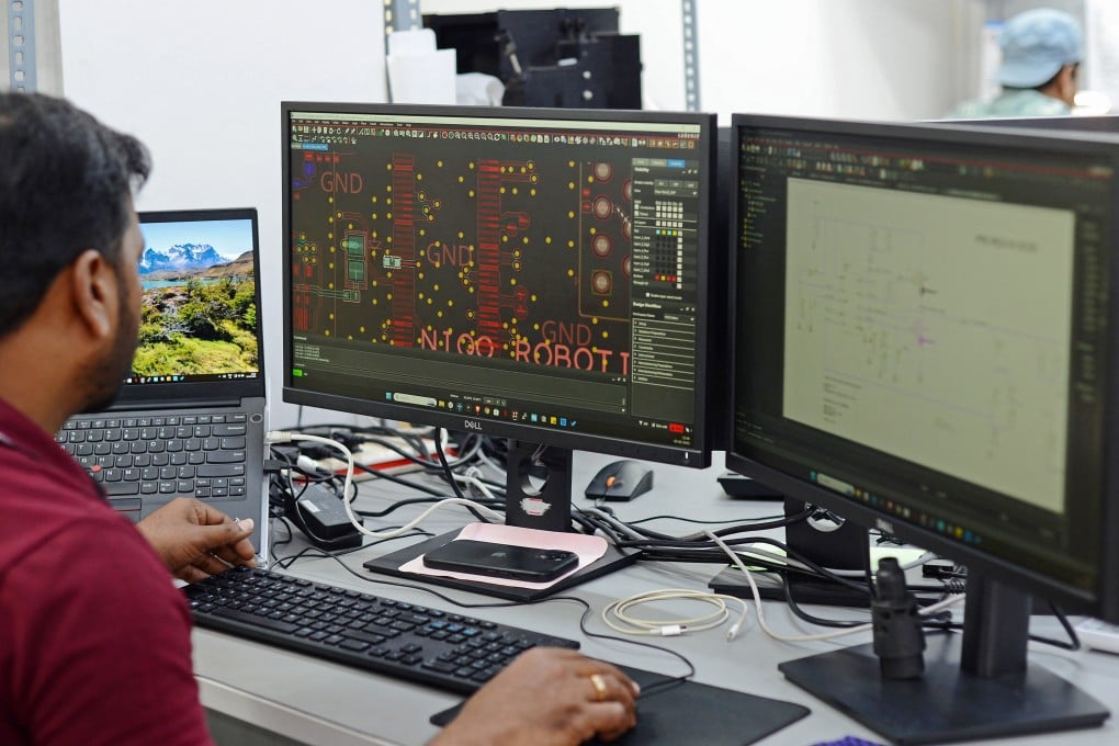 An employee works at a tech start-up in Bengaluru, India, on February 3, 2025. Photo: AFP