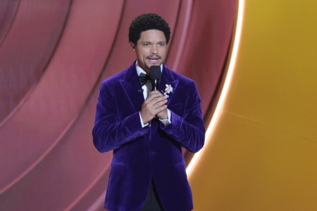 Grammy host Trevor Noah joked at Sunday’s awards show that Trump needs a new island to “hang out with Bill Clinton”. Photo: EPA-EFE