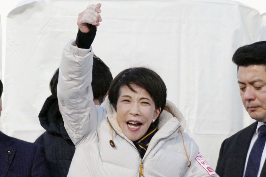 Sanae Takaichi, Japan’s prime minister and leader of the ruling Liberal Democratic Party, attends an election campaign event in Nagano on Sunday. Photo: Kyodo via Reuters
