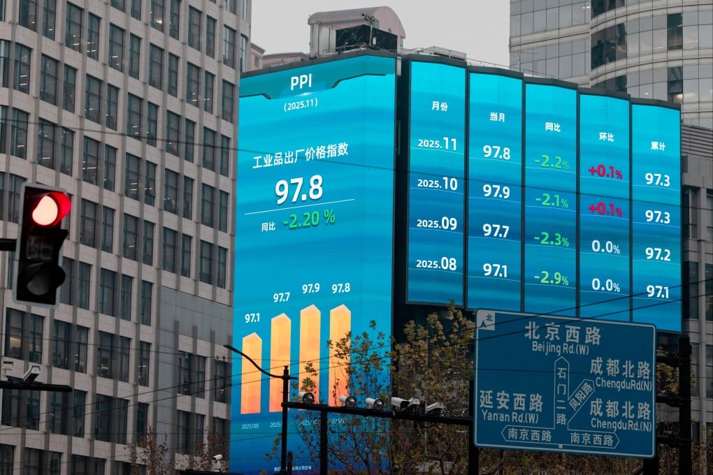 A giant screen shows the latest stock exchange and economic data in Shanghai. China’s finance sector has seen another sudden death this week, as concerns grow over stress-related health risks in the industry. Photo: EPA
