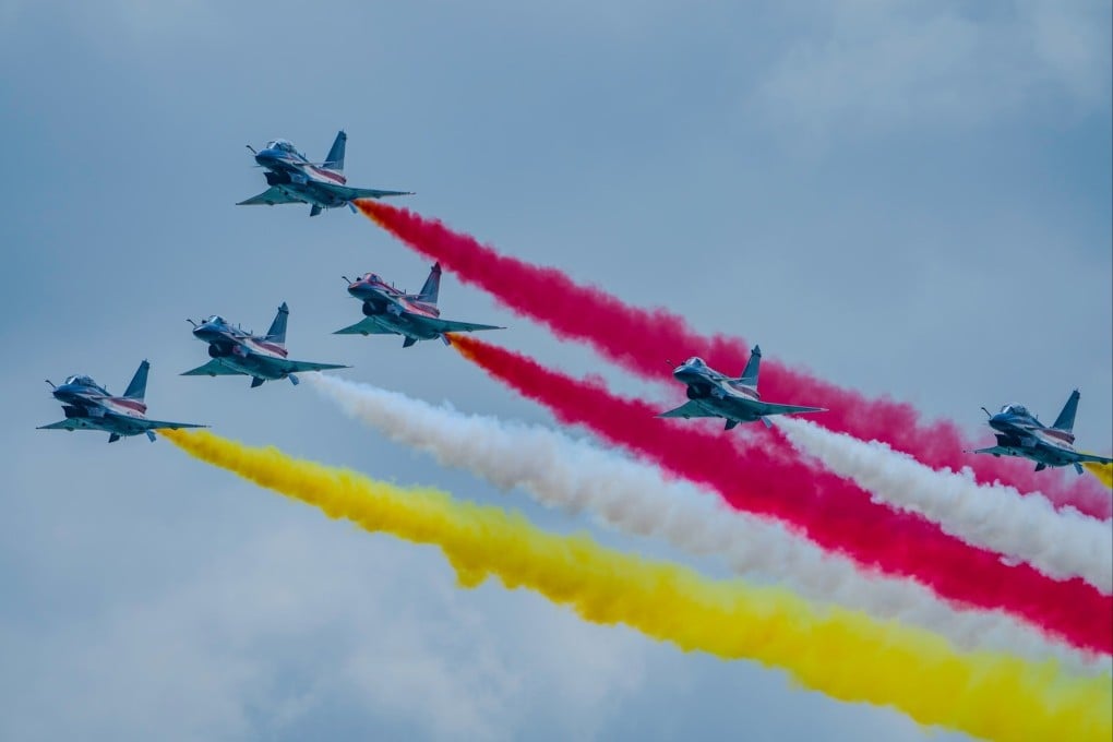 Chinese J-10C aircraft perform at the Singapore Airshow. Photo: Handout