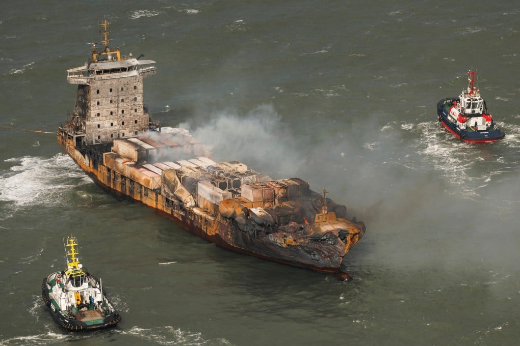 Smoke billows from the MV Solong in the North Sea on March 11, 2025. Photo: AP