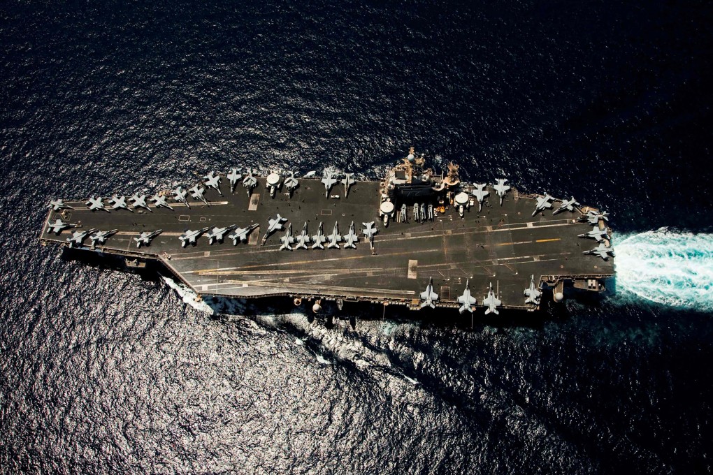 The Nimitz-class aircraft carrier USS Abraham Lincoln transits through the Arabian Sea in April 2012. Photo: US Navy via AFP