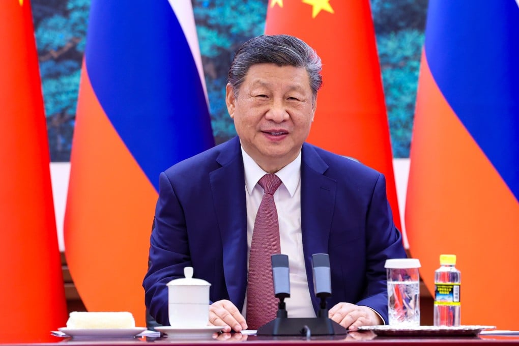 Chinese President Xi Jinping holds a video call with his Russian counterpart on Wednesday. Photo: Xinhua
