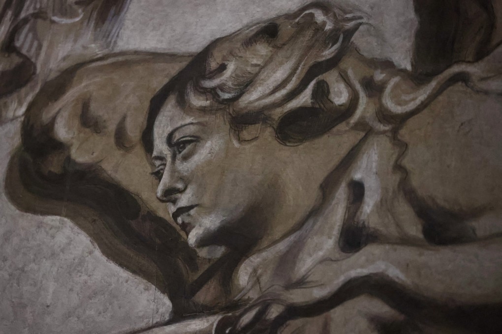 The painted angel had a resemblance to Italian Prime Minister Giorgia Meloni. Photo: Reuters