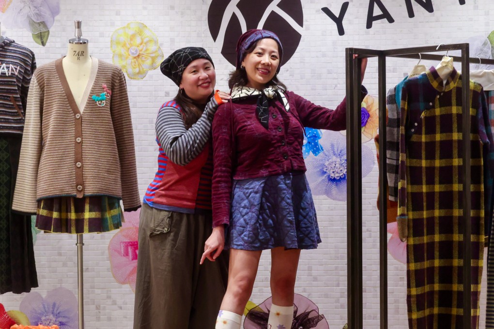 YanYan Knits founders Phyllis Chan (left) and Suzzie Chung are pictured at Chance Encounters, a collaborative, evolving Hong Kong indie fashion pop-up in Tsim Sha Tsui. Photo: Jonathan Wong
