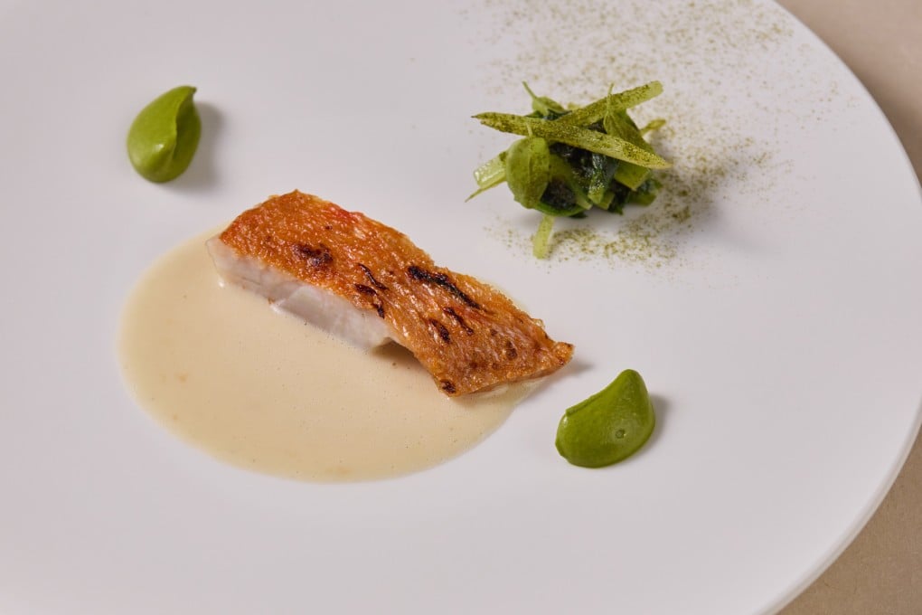 Kinmedai with lemon leaf
and zucchini at Ébauche. Photo: Ébauche