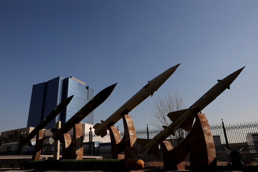 Iranian missiles displayed in a park in Tehran. Photo: West Asia News Agency via Reuters