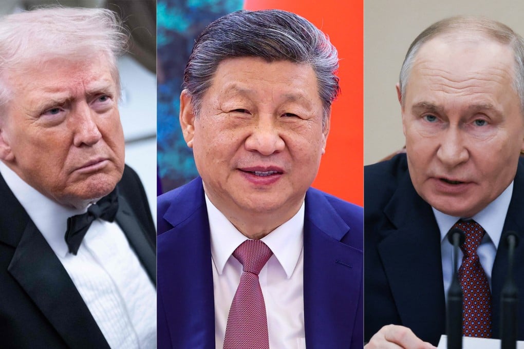 Chinese President Xi Jinping (centre) spoke to both US President Donald Trump (left) and Russian President Vladimir Putin (right) on Wednesday. Photo: AFP/ Xinhua/ Reuters