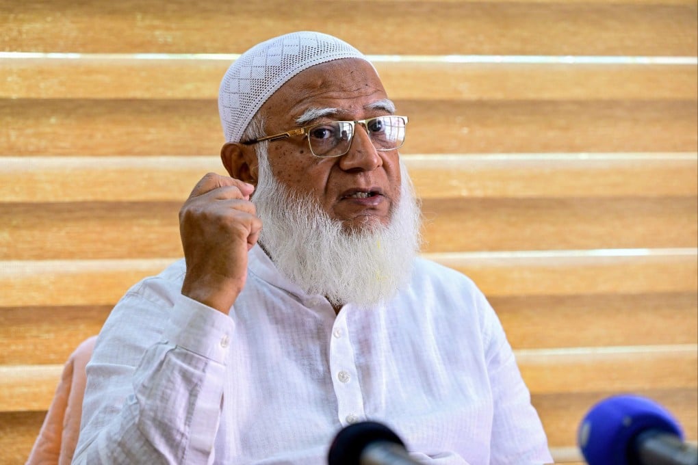 Shafiqur Rahman, leader of the Bangladesh Jamaat-e-Islami party, speaking at an interview in his office in Dhaka in 2024. His recent comments on shorter working hours for women have fuelled concerns ahead of the country’s election on February 12. Photo: AFP
