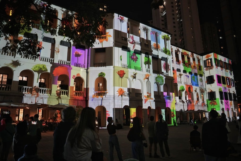 The Garden of Reflection projection-mapping installation at Tai Kwun during last year’s InnerGlow show. Photo: Elson Li