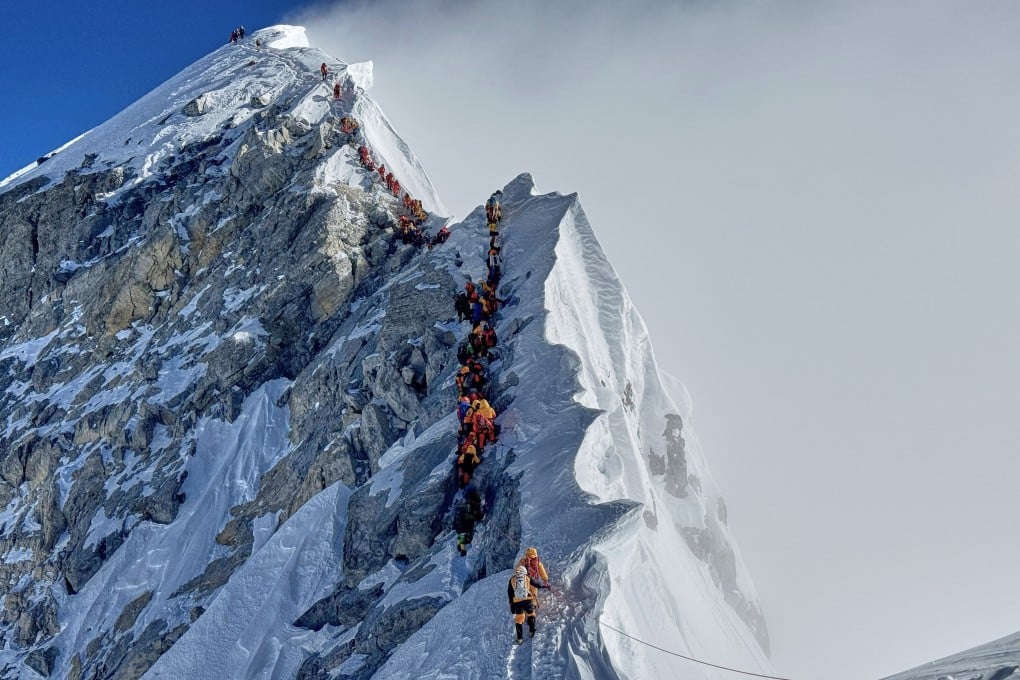 Mountaineers approach the summit of Mount Everest in Nepal. Photo: AP