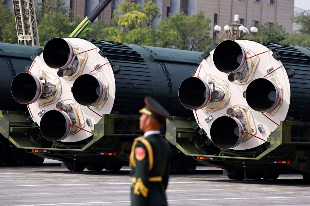 DF-5C nuclear missiles are displayed during a military parade in Beijing, China, in September 2025. Photo: Reuters