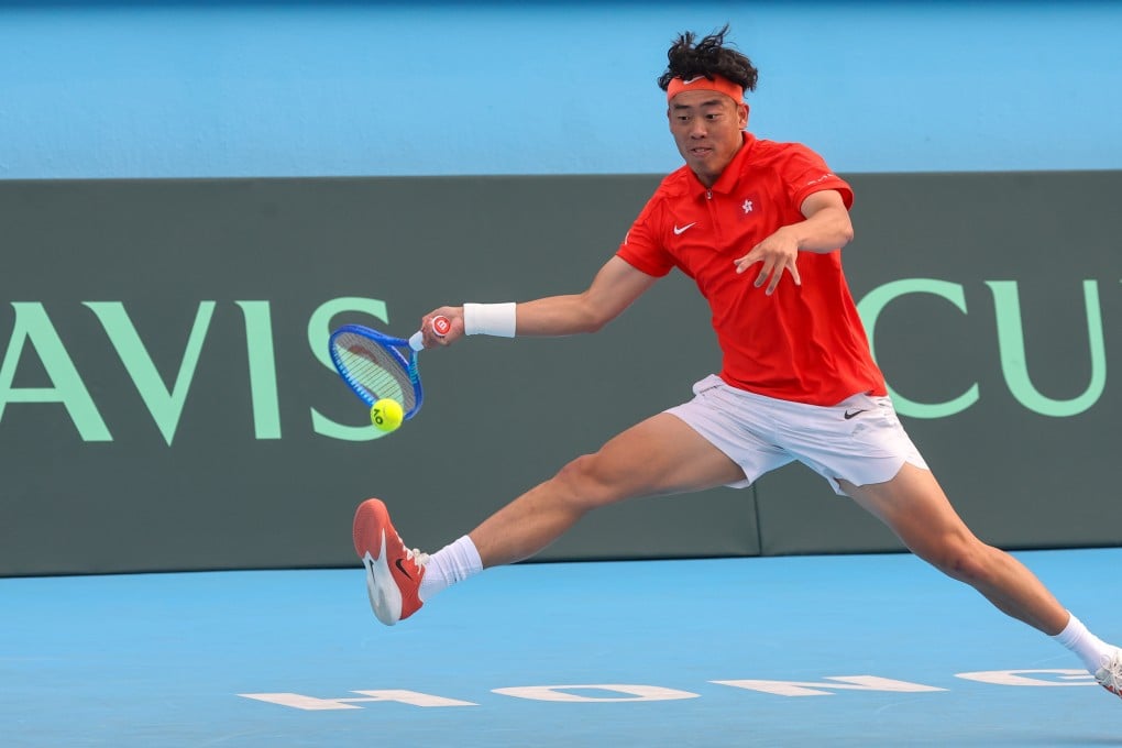 Coleman Wong launches into a forehand during his victory over Eero Vasa. Photo: Edmond So