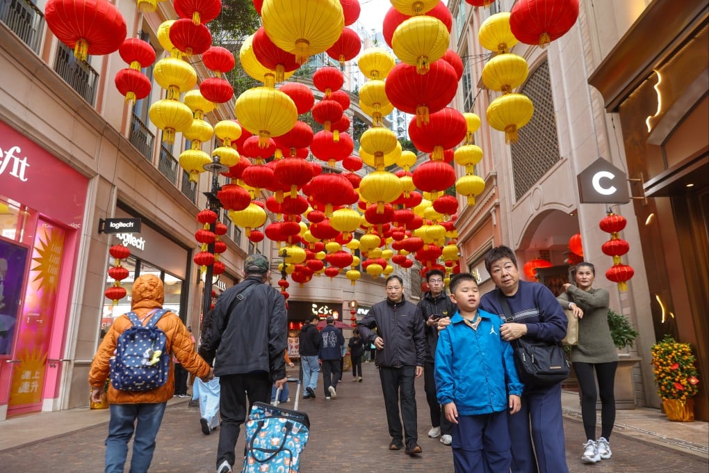 Visitors at Lee Tung Avenue in Wan Chai on Sunday. Photo: Edmond So