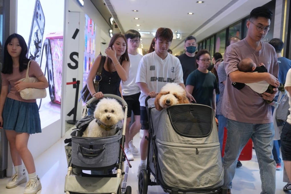 People shop with their pets in New Town Plaza in Sha Tin, on September 21, 2025. Photo: Sam Tsang