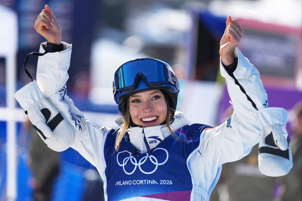 Eileen Gu was all smiles after eventually qualifying for the final in second place. Photo: AP
