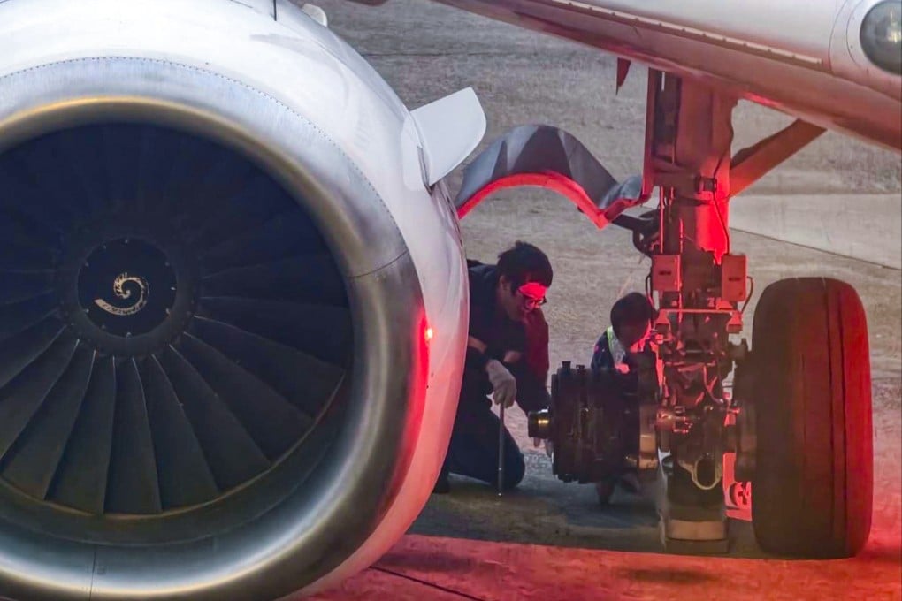 Debris caused by an earlier incident involving a T’way Airlines flight from South Korea forced the runway to be temporarily closed.  Photo: CNA