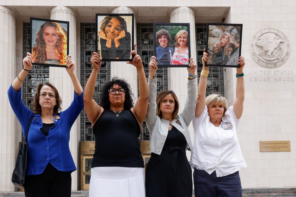 Parents who lost children to social media-related harms hold a vigil ahead of a social media addiction trial, in Los Angeles, California, US on Thursday. Photo: Reuters